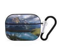 Banff National Park Airpod Pro Case Cover Wireless Earbuds Case Protective Cover with Keychain Compatible with AirPods 1st & 2nd Generation Full Protective, Front LED Visible Black