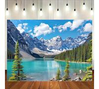 Banff National Park and Maolin Lake scenic background - Canadian Rocky Mountain pine wallpaper outdoor celebration 440x300CM