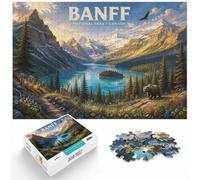 Banff National Park Canada Landscape Art Jigsaw Puzzle, 1000 Piece | For shared family time: Adult jigsaw puzzle with 1000 pieces supports a slower, more focused form of entertainment.