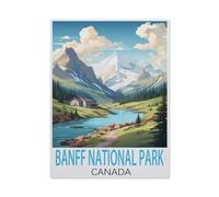 Banff National Park Canada Vintage Travel Poster，DIY Paint by Numbers for Adults Beginner, Easy Paint by Numbers for Beginner,Acrylic Watercolor Paint by Number for Kids Gift Decor(30x40cm）-M19