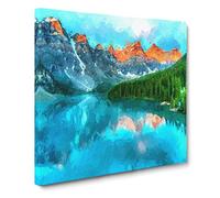 Banff National Park in Alberta Canada Canvas Print | Gallery Wrapped 30mm Frame Wall Art | 14x14 inches | Ready to Hang | Modern Landscape Picture | Living Room Bedroom Lounge Office
