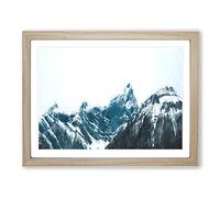 Banff National Park In Canada In Painting Modern Art Framed Print | A4 Oak Framed Wall Art | Ready to Hang | Modern Historical Picture | Living Room Bedroom Lounge Office