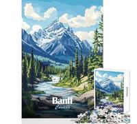 Banff National Park Landscape Jigsaws 1000 Pieces for Teenagers Boost Cognitive Clarity And Sharpness Mindful Calm Play Enjoyment (38x52cm)