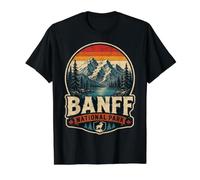 Banff National Park Vintage Canadian Mountain Wilderness Value Graphic T-Shirt, Men, Black, S