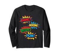 Bang Boom Wham Pow Comic Pop Art Superhero Sound Word Design Long Sleeve T-Shirt