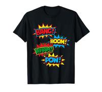 Bang Boom Wham Pow Comic Pop Art Superhero Sound Word Design T-Shirt
