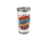 Bang Boom Wham Pow Comic Sound Effects Retro Art Hero Stainless Steel Insulated Tumbler