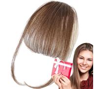 Bang Clip In Hair Extensions - Clip On Air Bangs French Bangs,French Bangs Clip On Fake Fringe, Stylish Natural Color Fringe Hairpieces For- Girls Party Women