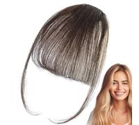 Bang Clip in Hair Extensions | Clip on Air Bangs Human Hair Extensions | Natural Color Fringe Hairpieces, Stylish Neat Bangs Hair Extension for Girls, Women