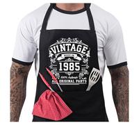 Bang Tidy Clothing 40th Birthday Gifts for Men Him Dad Husband BBQ Cooking Apron Vintage Original Parts 1985 Black