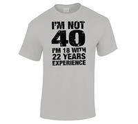 Bang Tidy Clothing 40th Birthday Gifts for Men I'm not 40 T Shirt Grey