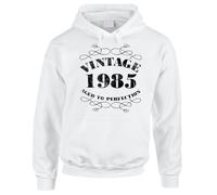 Bang Tidy Clothing 40th Birthday Gifts For Women, Born In 1985 Hoodie, Keepsake Present For Daughter Sister Best Friend Colleague, Hooded Sweatshirt For Her - VIN WHITE-L