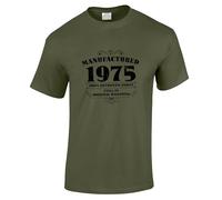 Bang Tidy Clothing 50th Birthday Gifts for Dad Grandad Uncle - Mens Funny Slogan Birthday Tshirt - Gift Ideas for Men Born in 1975 - Birthday Party Accessories - MGreen-L