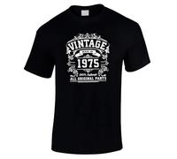 Bang Tidy Clothing 50th Birthday Gifts for Men, Vintage Born in 1975 Funny Keepsake Present for Him Husband Dad Brother Coworker Black-XXL
