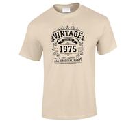 Bang Tidy Clothing 50th Birthday Gifts for Men, Vintage Born in 1975 Funny Keepsake Present for Him Husband Dad Brother Coworker Sand-M