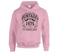 Bang Tidy Clothing 50th Birthday Gifts For Women, Born In 1975 Hoodie, Keepsake Present For Daughter Sister Best Friend Colleague, Hooded Sweatshirt For Her - ORIG LPINK-L