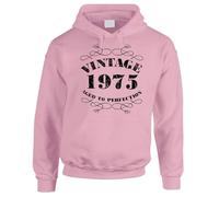Bang Tidy Clothing 50th Birthday Gifts For Women, Born In 1975 Hoodie, Keepsake Present For Daughter Sister Best Friend Colleague, Hooded Sweatshirt For Her - VIN LPINK-L