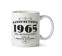 Bang Tidy Clothing 60th Birthday Gift Ideas for Men Women, Coffee Mug for Mum Dad Milestone Birthdays, Manufactured 1965 Novelty Mugs - White