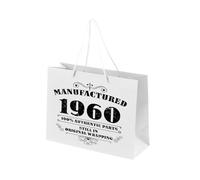 Bang Tidy Clothing 65th Birthday Gift Bags - White Medium Paper Gift Bags with Rope Handles - Manufactured 1960