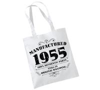 Bang Tidy Clothing 70th Birthday Gifts for Women Men Manufactured 1955 Funny Tote Bags Present - WHITE