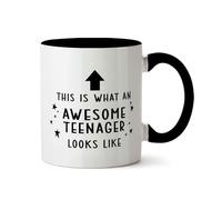 Bang Tidy Clothing Awesome Teenager Novelty Coffee Mug, 13th Birthday Gift Ideas for Boys and Girls, Teen Girl Boy Gifts, Son Daughter Nephew Niece Grandchildren Presents - Black