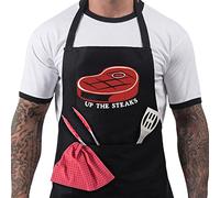Bang Tidy Clothing BBQ Funny Aprons For Men Up The Steaks Grill Kitchen Gift