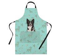 Bang Tidy Clothing Border Collie Sheepdog Gifts for Dog Lovers Owners - Cooking Baking Aprons - Kitchen Apron Gift for Women Men Bakers and Cooks Green