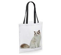 Bang Tidy Clothing Cat Ragdoll Gifts for Cat Lovers Owners - Reusable Shopper Shoulder Tote Bags with Cats on - White
