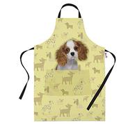 Bang Tidy Clothing Cavalier King Charles Spaniel Gifts for Dog Lovers Owners - Cooking Baking Aprons - Kitchen Apron Gift for Women Men Bakers and Cooks Yellow