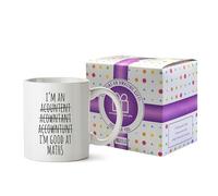 Bang Tidy Clothing Funny Novelty Printed 11oz Mugs I'm an Accountant I'm Good at Maths Funny Office Novelty Coffee AA Grade Ceramic Mug Tea Cup Gift for Colleagues