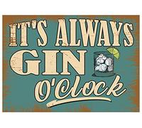 Bang Tidy Clothing Gin Gifts for Women Gin Lovers - Funny Vintage Style Metal Signs Tin Plaques for Home Bar Kitchen Gift for Her Gin & Tonic Diet 300 mm x 225 mm
