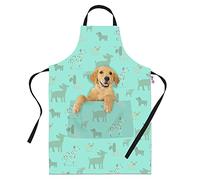 Bang Tidy Clothing Golden Retriever Gifts for Dog Lovers Owners - Cooking Baking Aprons - Kitchen Apron Gift for Women Men Bakers and Cooks Green