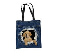 Bang Tidy Clothing Golden Retriever Gifts for Dog Lovers Owners - Shopper Shoulder Tote Bags for Women - Reusable Shopping Bag for Groceries, Gift bags, Book Bag, Travel Bag - Polyester Cloth Fabric
