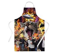 Bang Tidy Clothing Kitchen Aprons Funny Space Cat Alien Panic BBQ Apron Baking Gifts Men Novelty Cooking Chefs Gift Idea