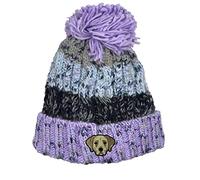 Bang Tidy Clothing Labrador Retriever Pom Pom Beanie Hat - Dog Lovers Gifts for Women Men - Knitted Winter Hats - Embroidered - Acrylic - Lavender