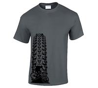 Bang Tidy Clothing Men's Downhill MTB Tyre Track T Shirt CHCOAL-M Charcoal