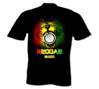 Bang Tidy Clothing Men's Rasta Reggae Music Lion T Shirt Black L