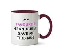 Bang Tidy Clothing My Favourite Grandchild Gave Me This Mug, Funny Birthday Gifts for Nan Granny Grandad, Joke Coffee Mug Mothers Fathers Day Present - Bordeaux Red