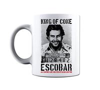 Bang Tidy Clothing Novelty Printed AA Grade Ceramic Mugs King of Coke Pablo Escobar 11oz Coffee Mugshot Cup Gift for Friends