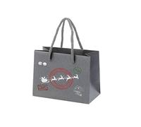 Bang Tidy Clothing Personalised Bags - Xmas Gift Bag with Rope Handles - Recyclable Paper Eco Friendly Presents Bag - Delivery - GREY - S