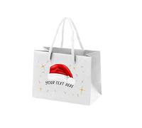 Bang Tidy Clothing Personalised Bags - Xmas Gift Bag with Rope Handles - Recyclable Paper Eco Friendly Presents Bag - Delivery - WHITE - S