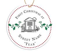 Bang Tidy Clothing Personalised Christmas Bauble Tree Decorations - Babys First Christmas Baubles - Family 1st Xmas Acrylic Ornament Gifts for New Baby Babies - 9cm Round - First Christmas