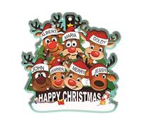 Bang Tidy Clothing Personalised Family Christmas Tree Bauble - Xmas Baubles Decorations Ornament Accessories Gifts- REINDEER Family of 7 - ADD YOUR NAMES