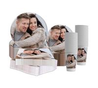 Bang Tidy Clothing Personalised Photo Party Decorations Pack of 25 50 100 Cups Napkins Small and Large Paper Plates, Party Tableware Set For Special Occasions 50