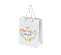 Bang Tidy Clothing Personalised Retirement Gift Bags for Women - Retiring Leaving Gifts - Happy - White - L-P