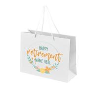 Bang Tidy Clothing Personalised Retirement Gift Bags for Women - Retiring Leaving Gifts - Happy - White - L