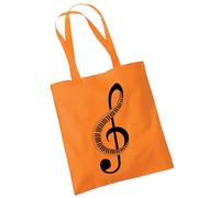 Bang Tidy Clothing Printed Tote Bag Slogan Women's Gift Idea 100% Cotton Piano Music Note Funny Beach Accessories Canvas Shoulder Bag - Orange
