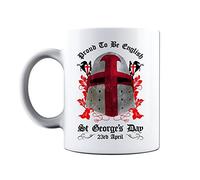 Bang Tidy Clothing St George's Day Coffee Tea Mug - George Cross Knights Helmet - Proud - Ceramic 11 oz