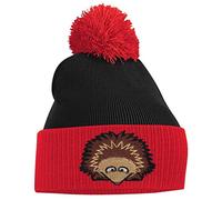 Bang Tidy Clothing Women's Pom Pom Beanie - Hedgehog - Red and Black