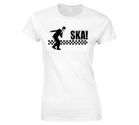 Bang Tidy Clothing Women's Ska! Music T Shirt White XL
